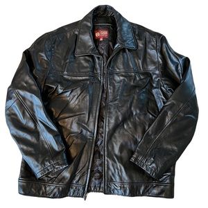 Vintage / Classic Cut Wilsons Leather Black Coat Size L